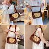 Butter Bear Pattern Cute Plush Shoulder Bag For Daily With Magnetic Closure And Card Pocket