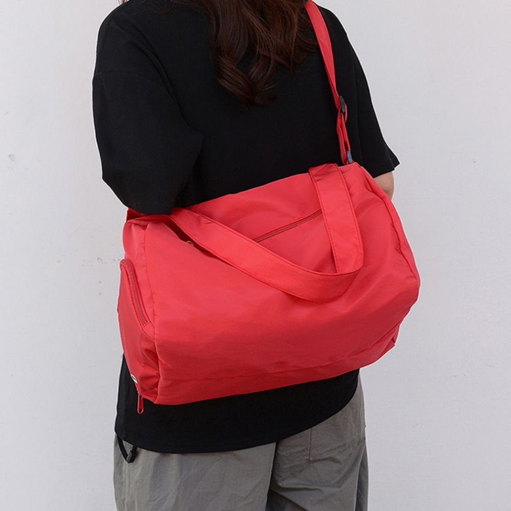 Solid Color Sports Shoulder Bag Canvas Gym Fitness Bag Fashionable Luggage Bag  Yoga