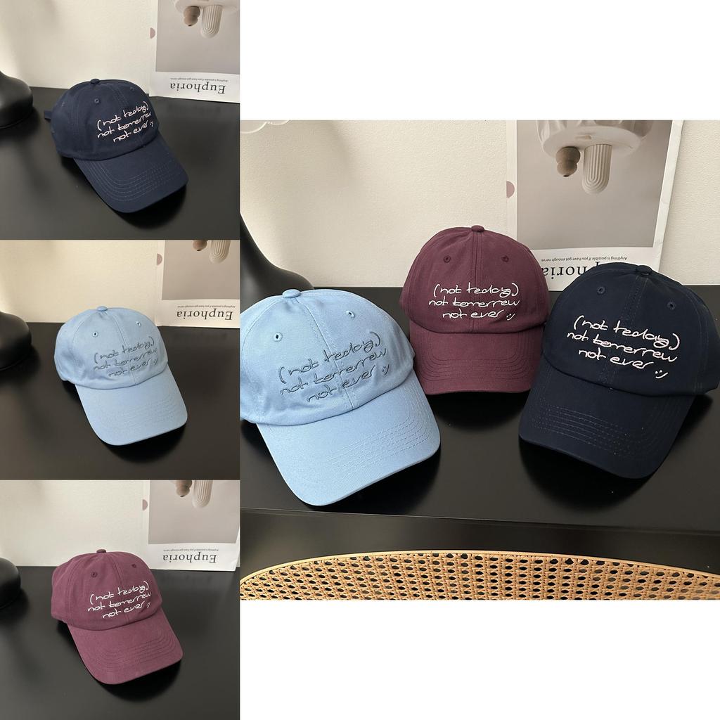Simple Solid Color Letter Embroidery Women Casual Sunshade Baseball Caps For All Seasons