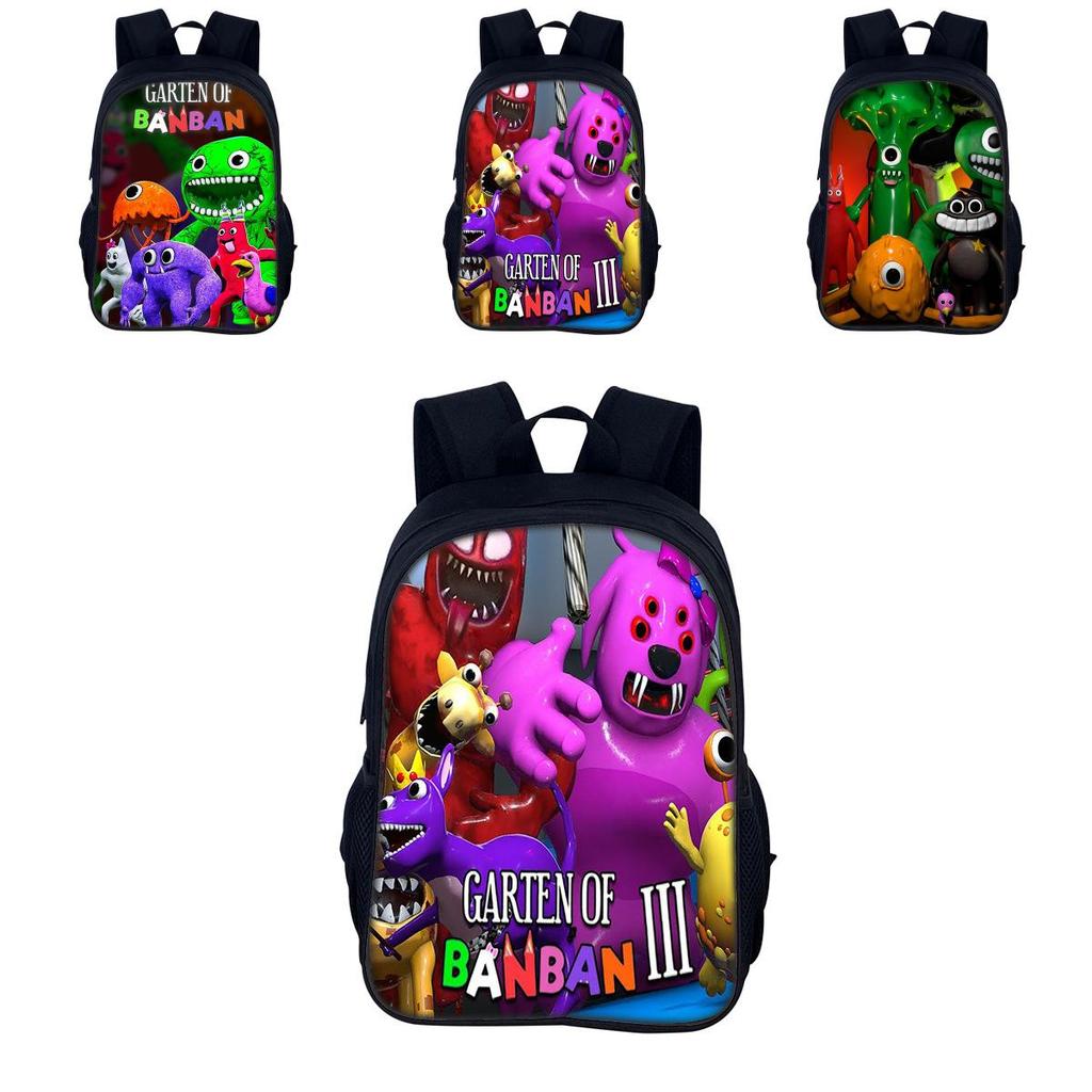 Garten Of Banban 3 40cm Cute And Colorful Cartoon Print Nylon Backpack For Boys And Girls Ideal For School