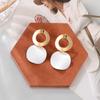 Women 'S Earrings Acrylic Drop Earrings For Women Geometric Hoop Big Earrings Dangle Hanging White Earrings Fashion  Jewelry