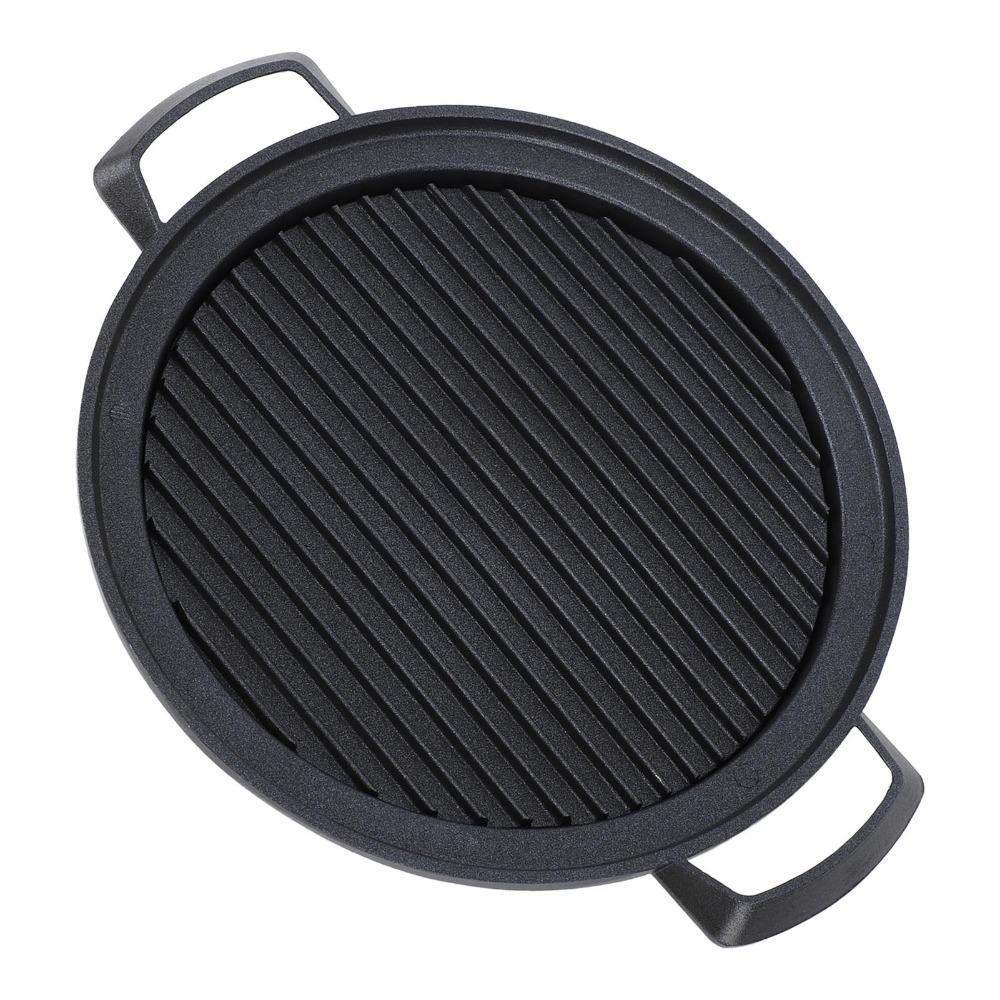 Black Japanese Mini Hibachi Grill Ribbed BBQ Tray Ribbed Cooking Open Flame S