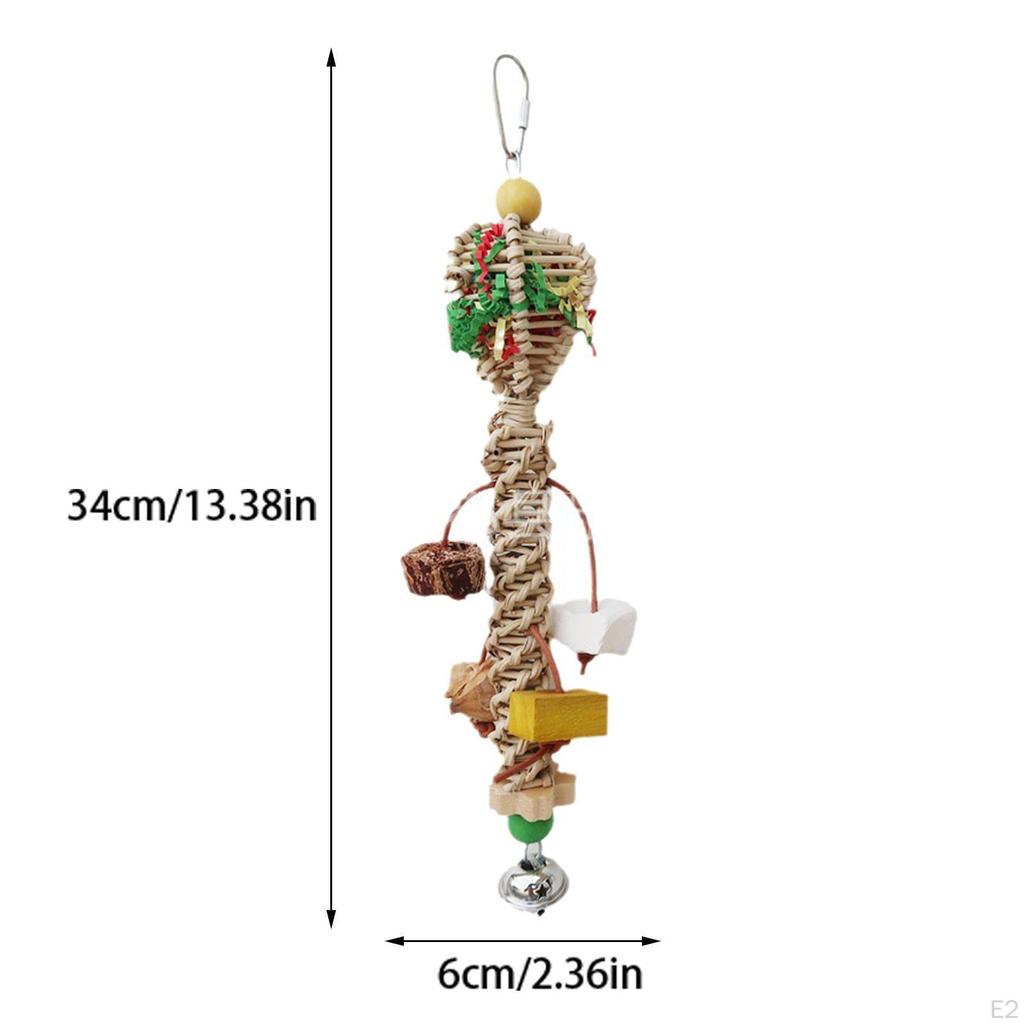 Bird Chew Toy, Cage Bite Chewing, Ripping Rattan Molar Shredder Parrot Toy