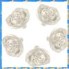 FTS 8 Bucăți Butoane pentru Dulap Floare Trandafir Antică, Mânere Trăgătoare Albe din Aliaj de Zinc Stil Shabby Chic Vintage pentru Comodă