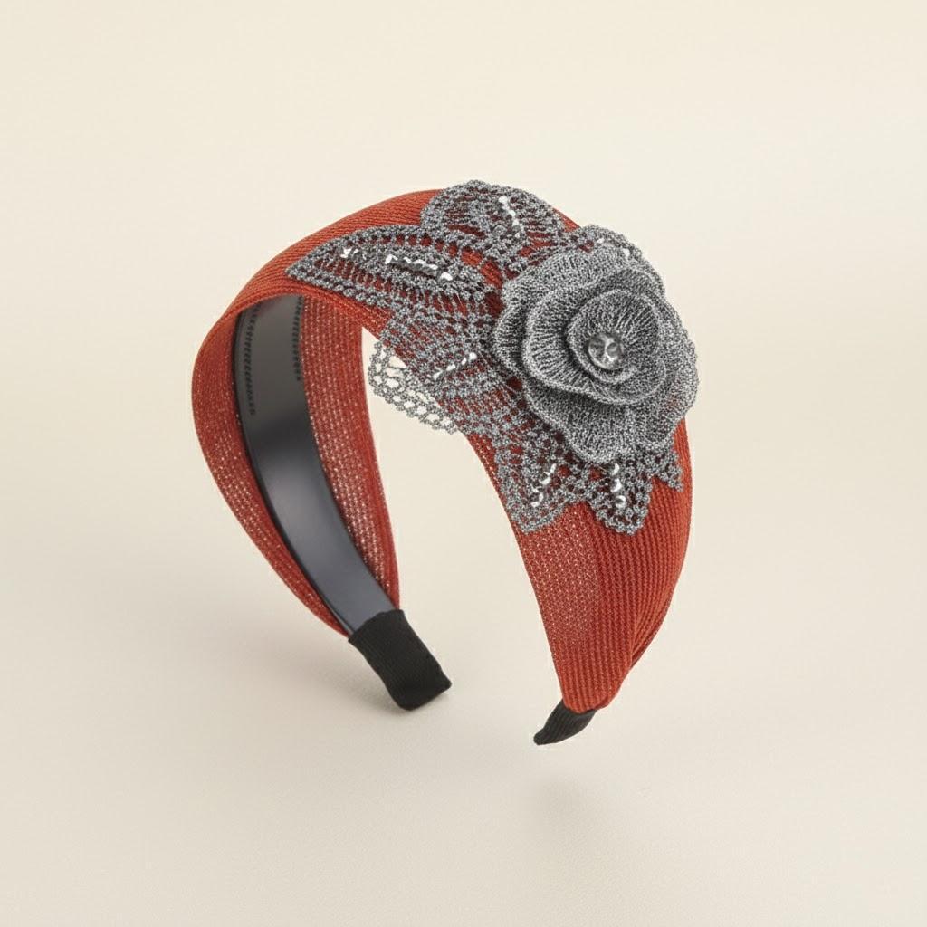 

Fashion Cotton Print Big Flower Broad Brim Hair Hoop Breathable Simple Anti-skid Hairband 5 Colors красный