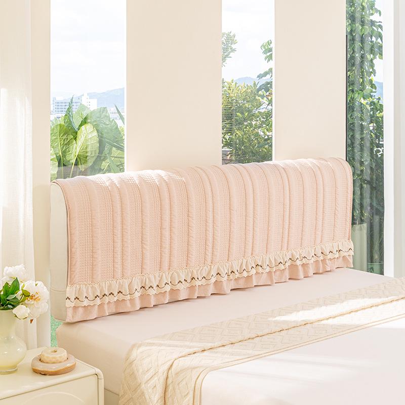 New Style All-Season Cotton-Linen Bedside Skirt Cover - Non-Slip, Luxurious & Light