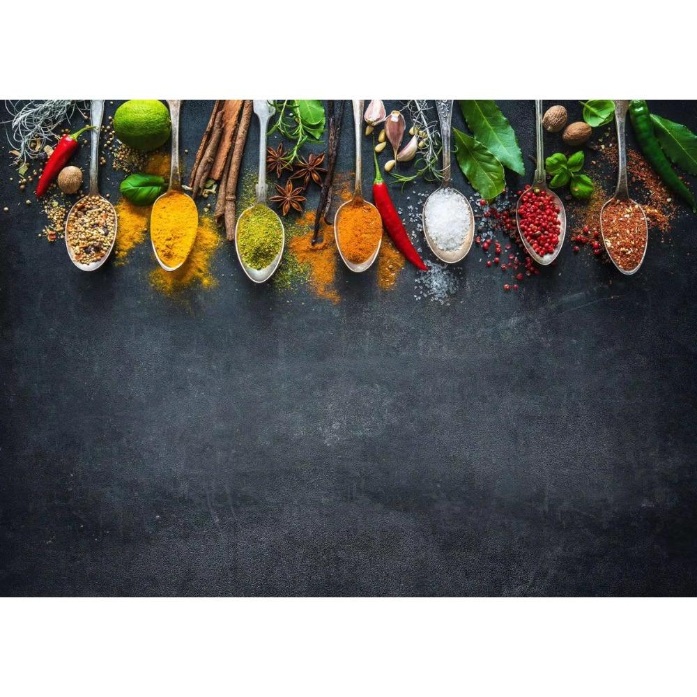Modern Colorful Spices Chili Seasoning Spoon Posters and Prints Canvas Printing Wall Art Picture for Restaurant Kitchen