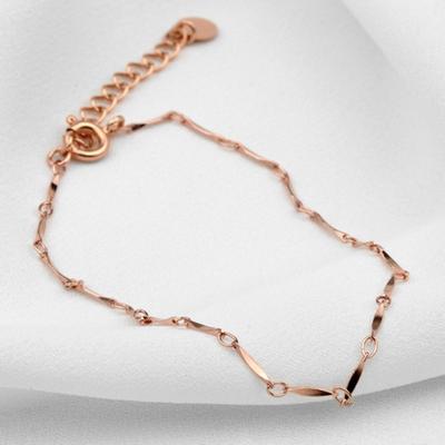 Full Silver Bar Chain Silver Bracelet_unplated
