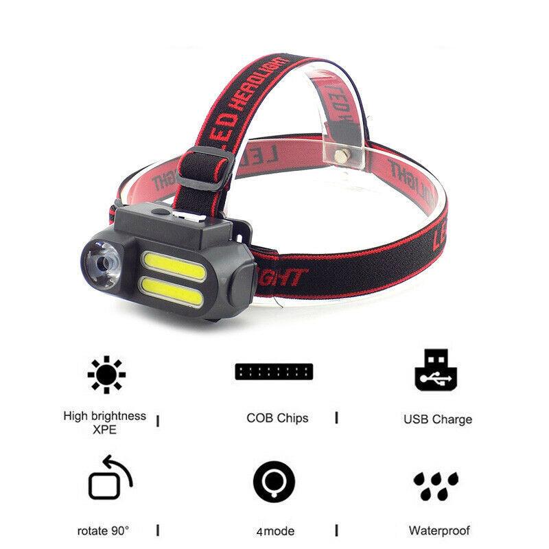 85000LM LED Headlamp USB Rechargeable Headlight Head Lamp Head Torch