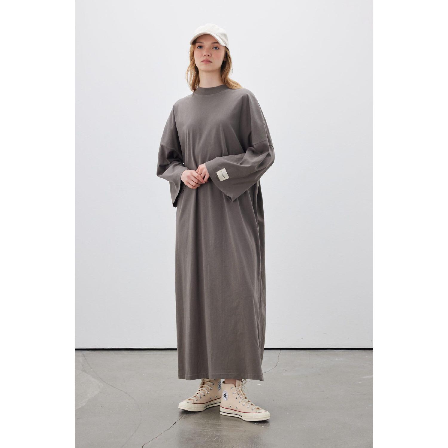 

Oversize Long Comfortable Dress Anthracite S/M миш яковий