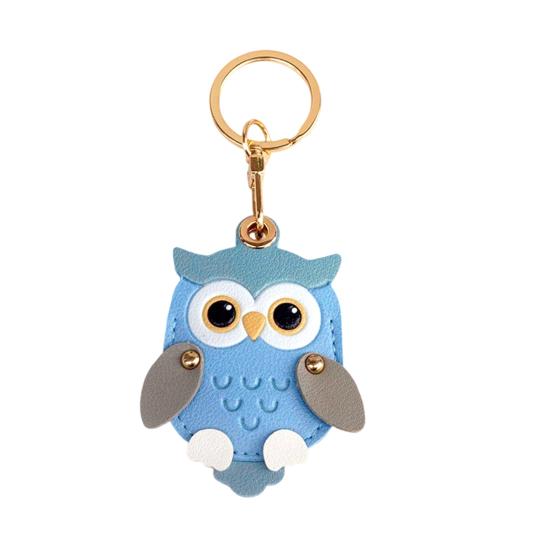 Keychain Pendant Cartoon Owl Charm Card Holder Faux Leather Access Card Case Decorative Keychain