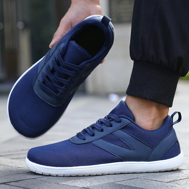 Fashion Men's Wide Toe Box Walking Shoes with Zero Drop Anti Slip Rubber Outsole Wide Version Minimalism Barefoot Shoes Flat Shoes 2025