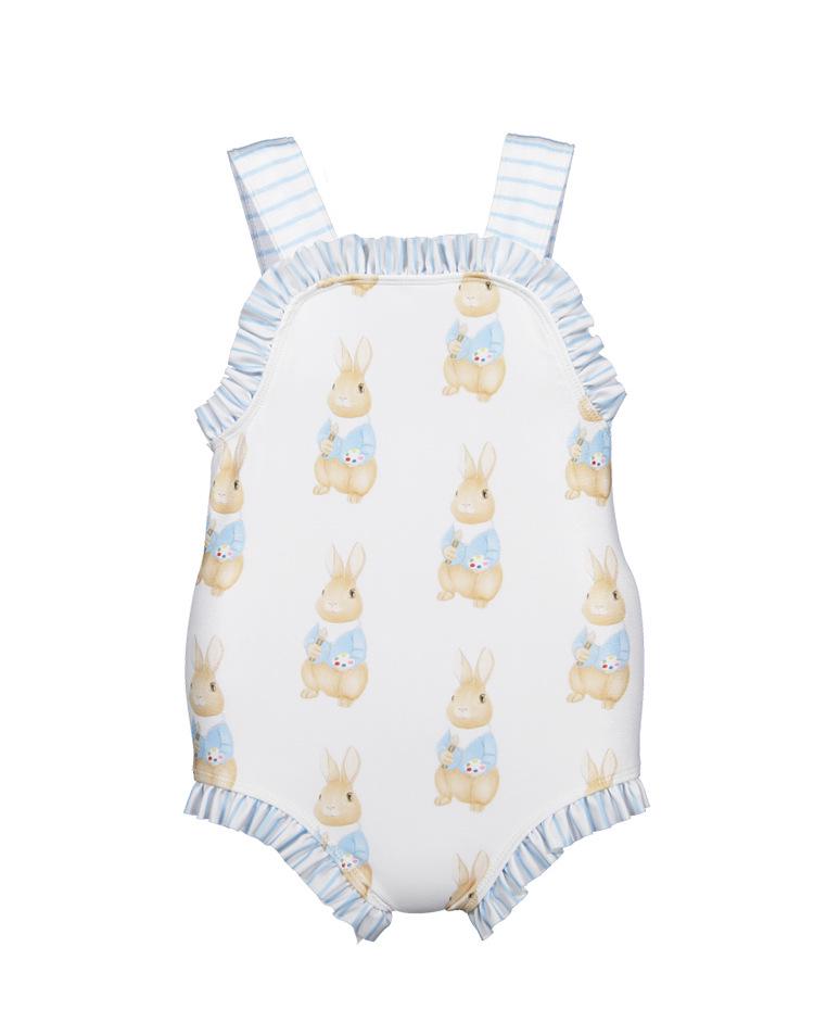 2025 Rabbit Beach One-Piece Swimsuit for Kids: Summer Swimwear for Boys & Girls