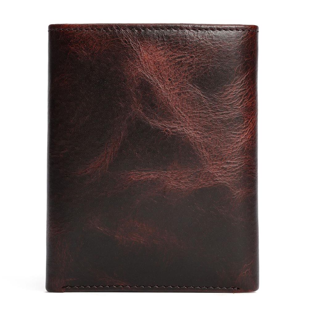 2025 Men's Vintage Genuine Leather Wallet Classic Billfold Card Holder Slim Male Purse for Daily Travel Use