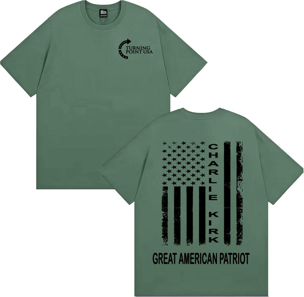

Pray for Charlie Kirk Great American Patriot Tshirts for Men High Street 90s Vintage T Shirt Unisex Fashion Cozy Cotton Tshirt 3XL