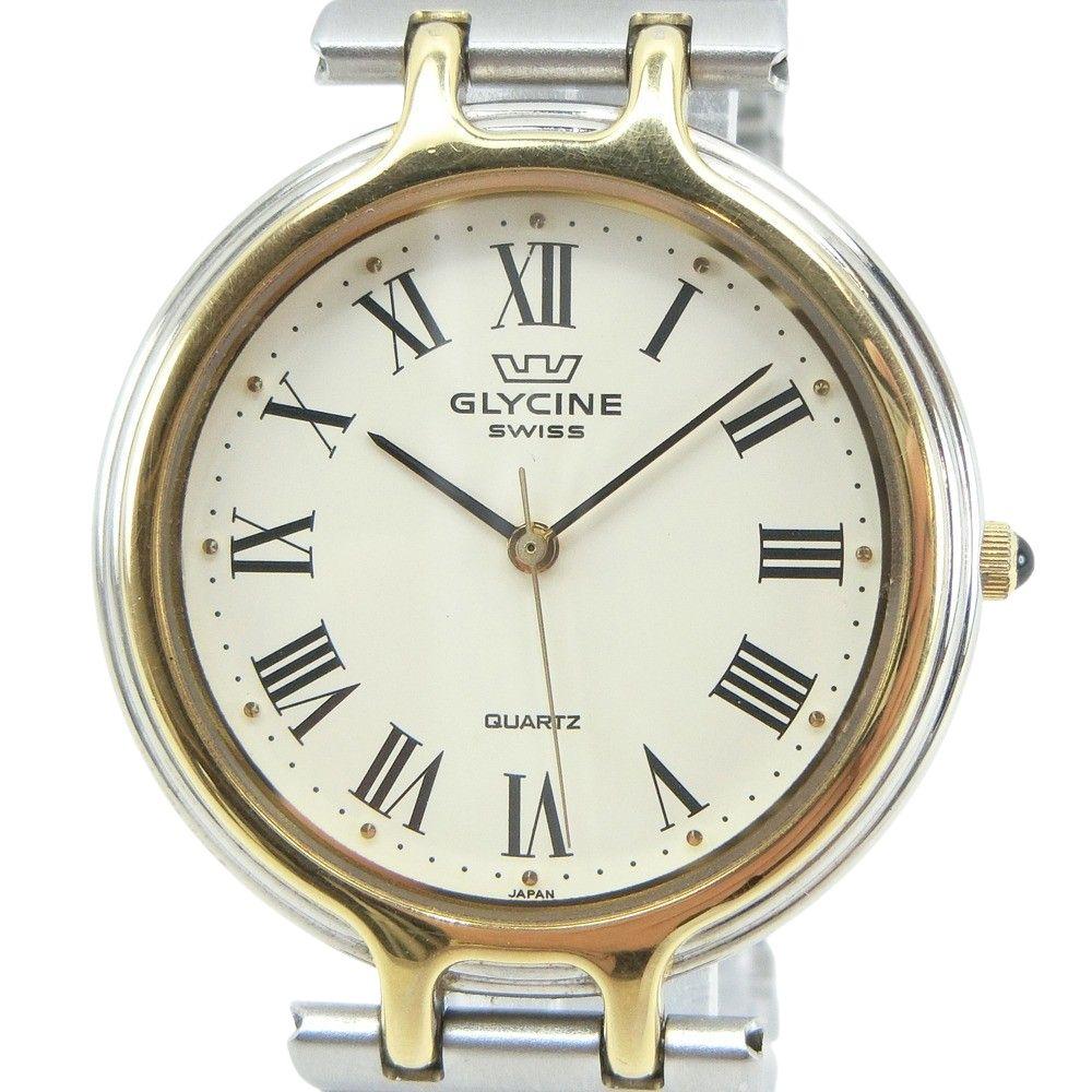 Used [GLYCINE] Glycine Stainless Steel Quartz Analog Display Men s White Dial Watch