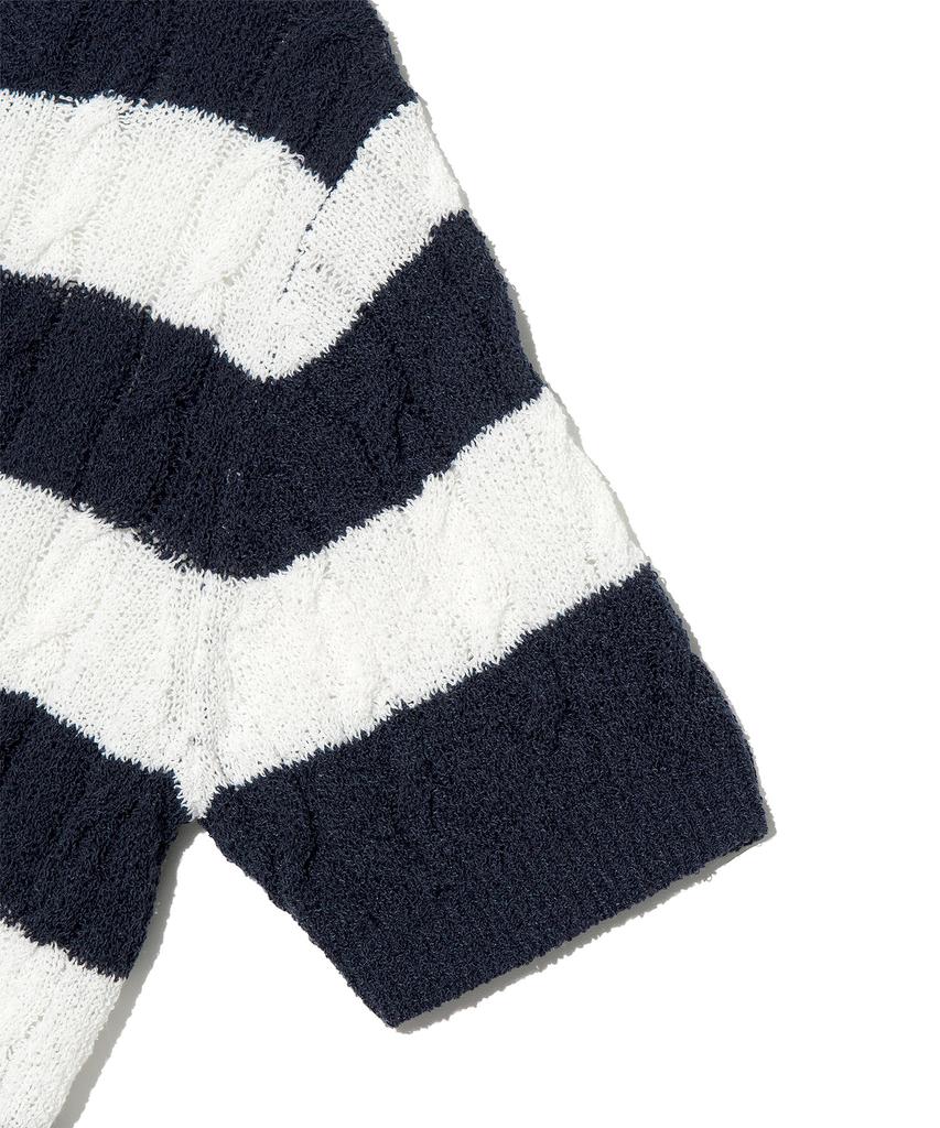 LEE Women'S Striped Cable Knit Navy