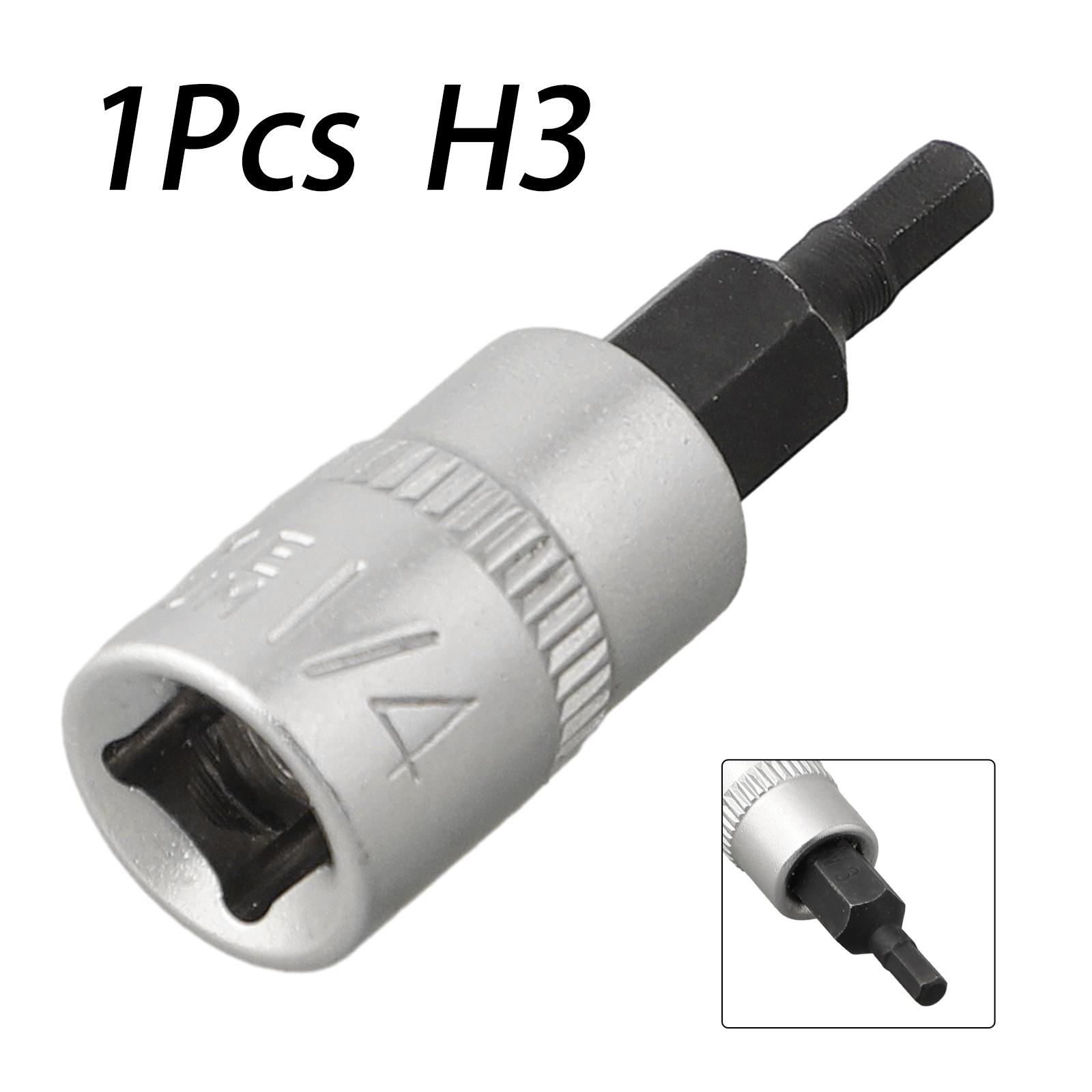

1Pc Hex Head Screwdriver Bit 1/4 Inch Drive Socket Ratchet Socket Wrench Adapter Hand Tool Hand Tools H3 H4 H5 H6 H7 H8