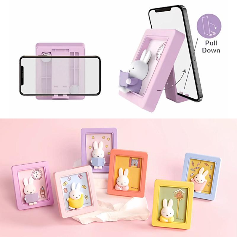Genuine Miffy Photo Frame Phone Stand Blind Box Cute Refrigerator Magnets Folding Support Kawaii Model Creative Toys Girls Gifts