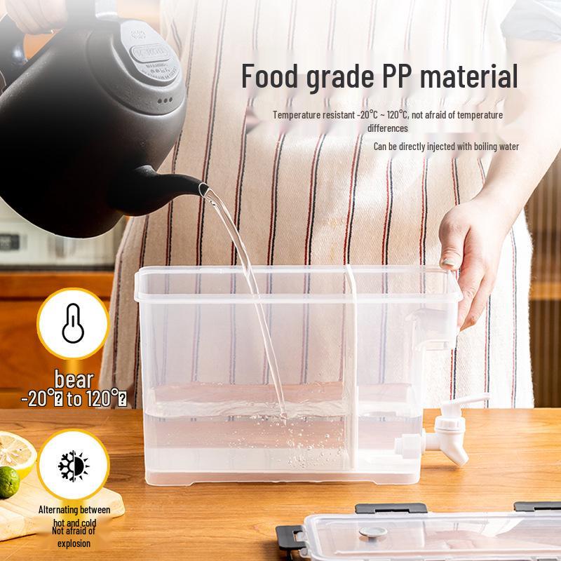 Chilled Water Pitcher with Tap: Fridge-Compatible, Sealed & Thickened for Summer, Large Capacity for Fruit Tea