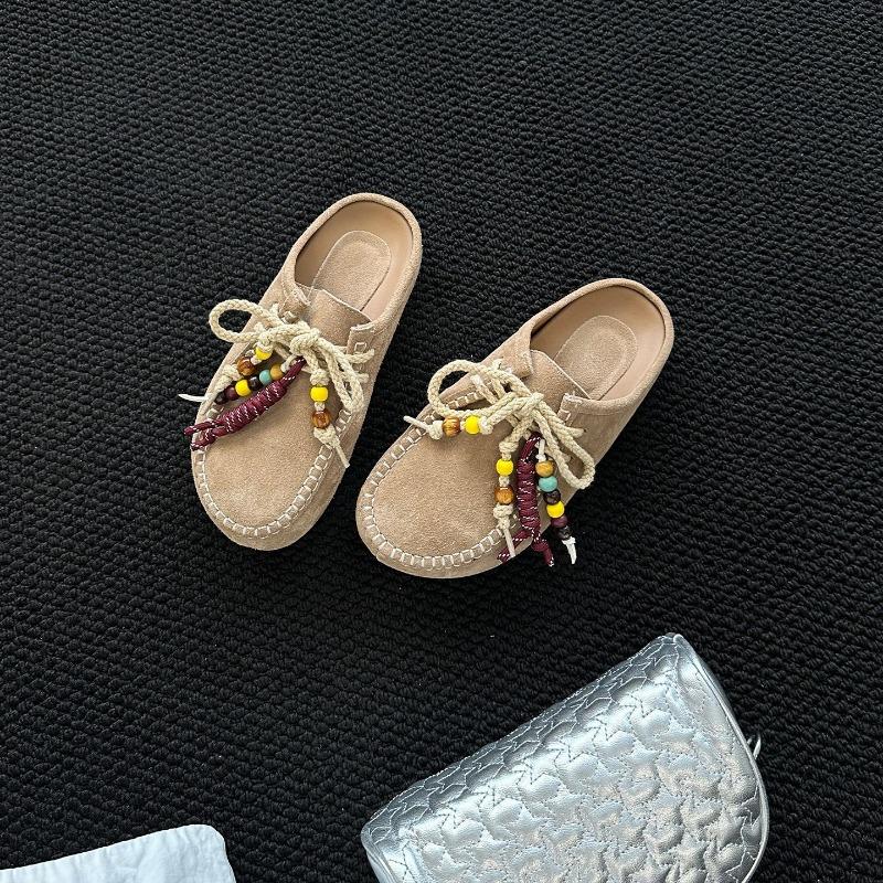 

Версия из коровьей кожи сумка с бисером голова бокен полушлепанцы женские новые туфли на платформе с одним педалем литературные 40 абрикосовый