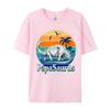 Papasaurus Dad Daddy Papa TShirts Vintage Beach Sunset Cartoon Printed T Shirts Street T Shirts 2024 New