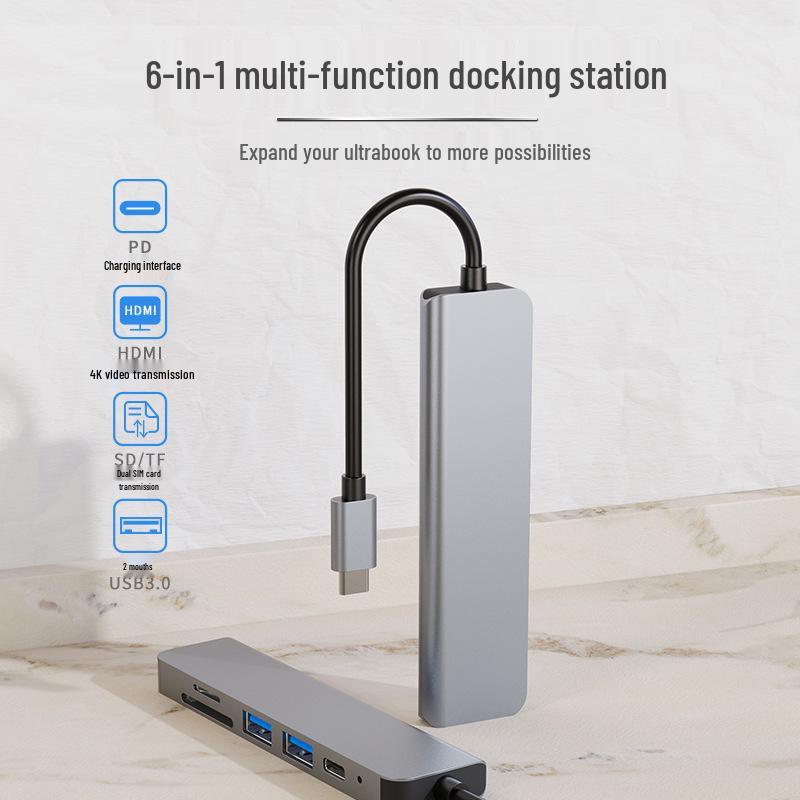 USB-C Hub 6-in-1 Expansion Dock for MacBook