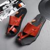 Fashion Summer Fashionable Niche Design of Beach Slippers for Men Flat Heels Quick-drying  Anti-slip Slippers