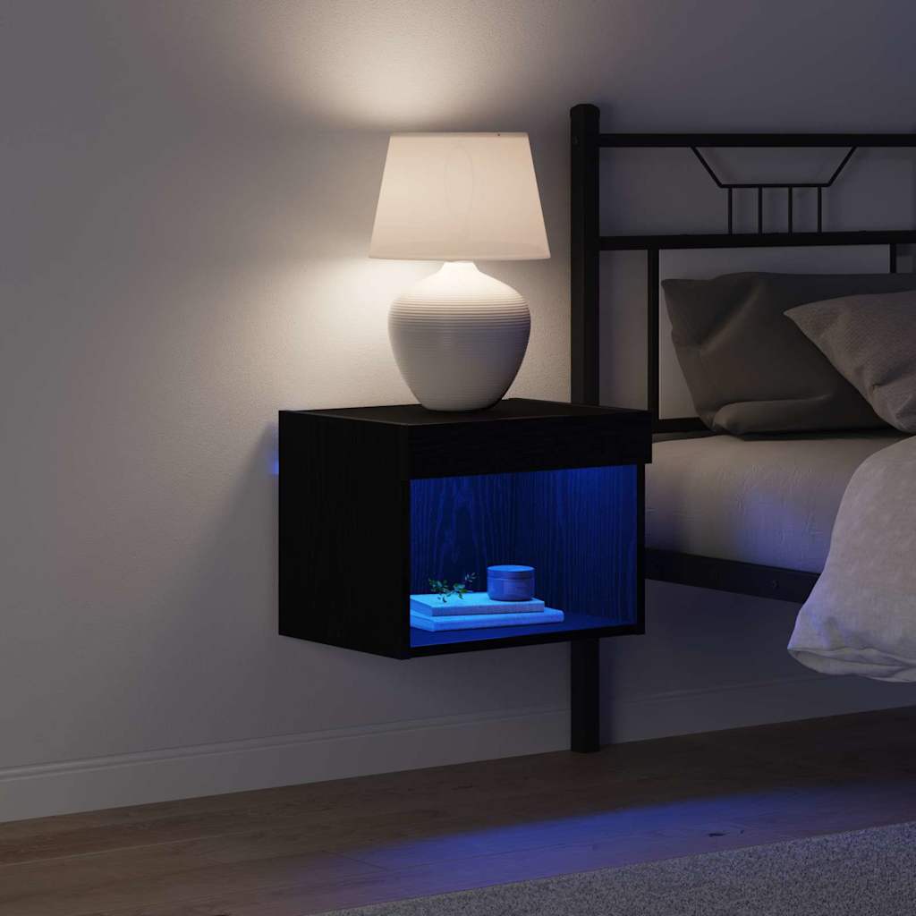 LED TV Cabinet Set in Black Oak Finish 40 x 30 x 30 cm