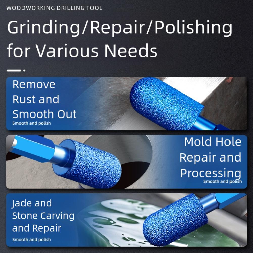 Grinding Head Hex Shank Rotary File For Polishing Stone Glass Carving Abrasive Tools Steel Alloy Milling Cutter