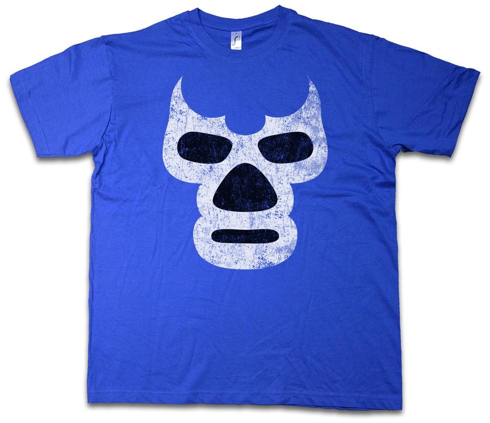 LUCHADOR BLUE DEMON T-SHIRT Wrestling Wrestler Mexican Mexico Latin Mask Latino