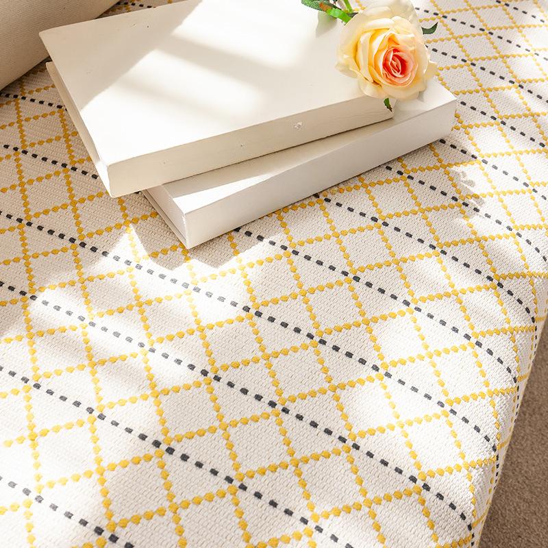 Simple Modern Cotton Sofa Cover Linen Four Seasons Woven Sofa Towel High-End Living Room Solid Wood Cotton Linen Sofa Cushion