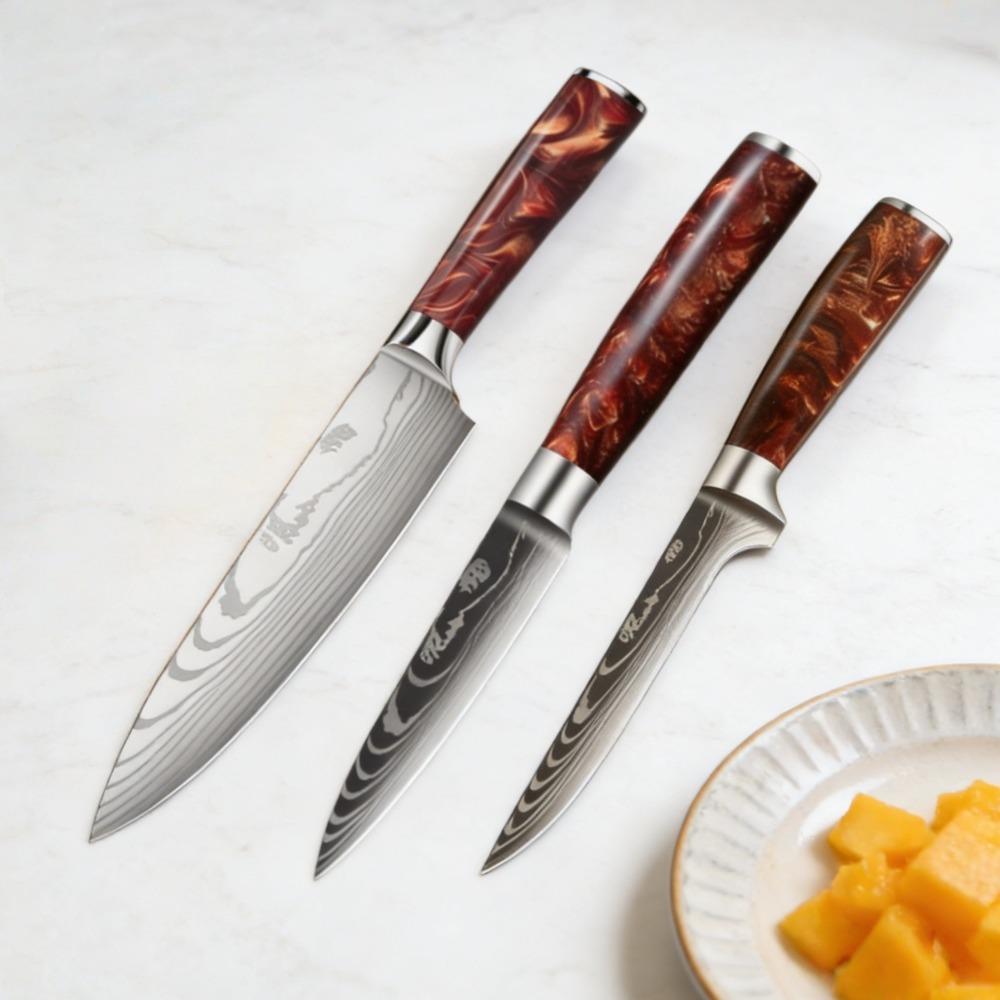 3PCS Premium Kitchen Knife Set, Boning Knife, Chef's Knife, Ultra-sharp Meat Cleaver, Vegetable Knife, Slicing Knife