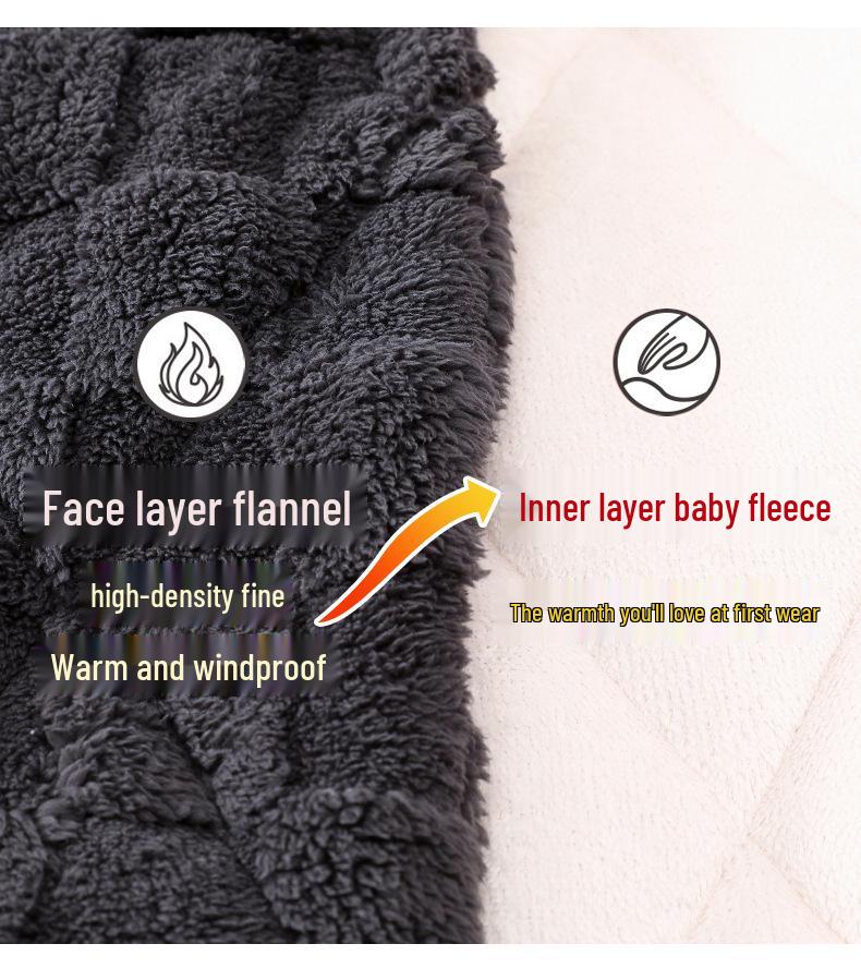 2024 Men's Quilted Winter Hooded Pajama Bathrobe - Warm, Thick Coral Fleece Outerwear