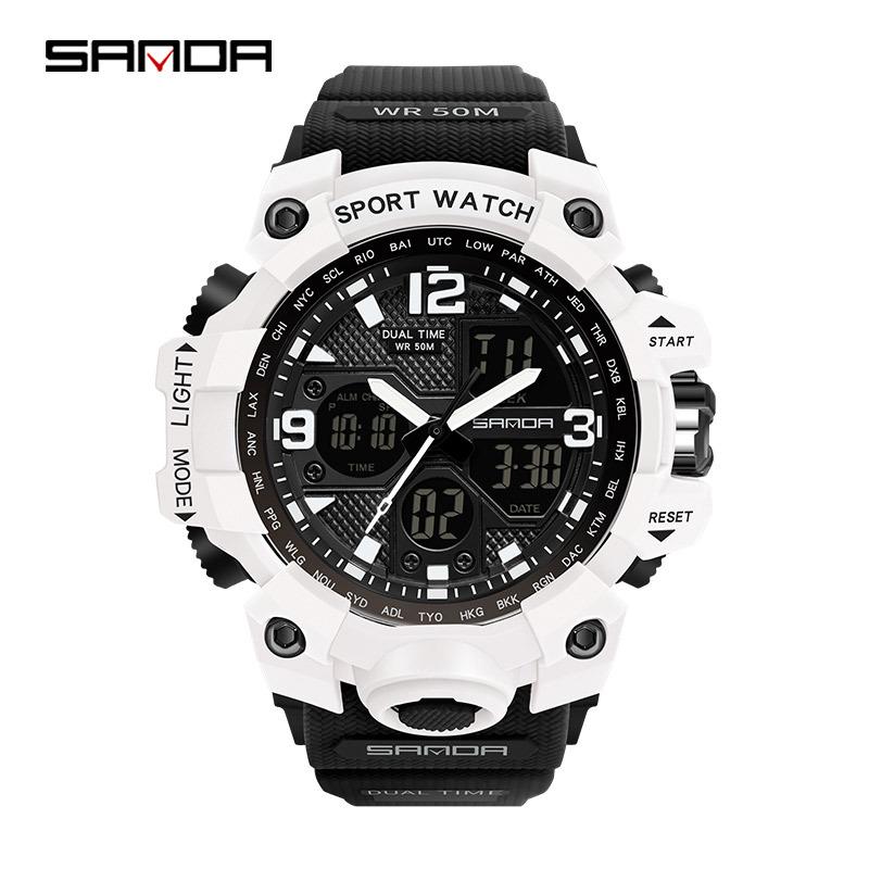 Sanda Youth Fashion Luminous Waterproof Shockproof Alarm Men's Watch