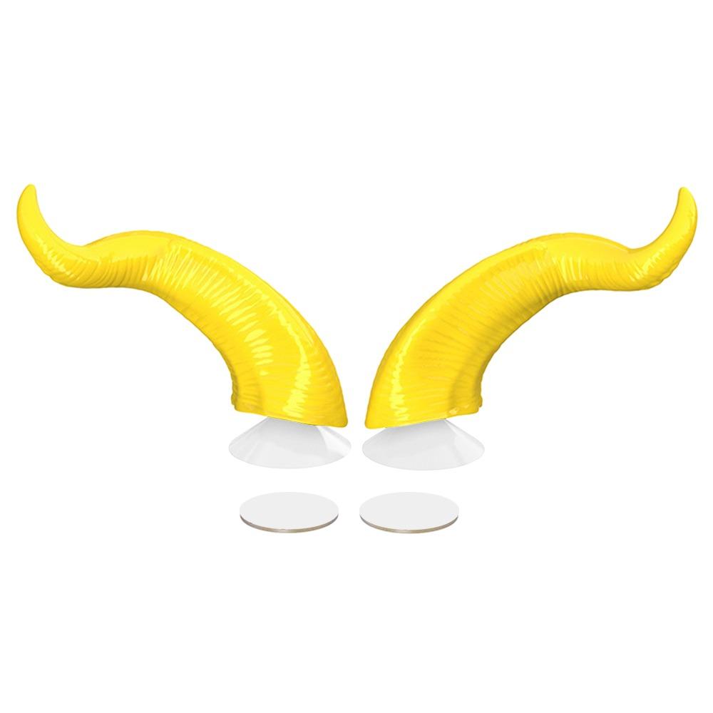 

2 шт. Пластиковые украшения для шлема в виде рогов дьявола, универсальные уши для мотоциклетного шлема жёлтый