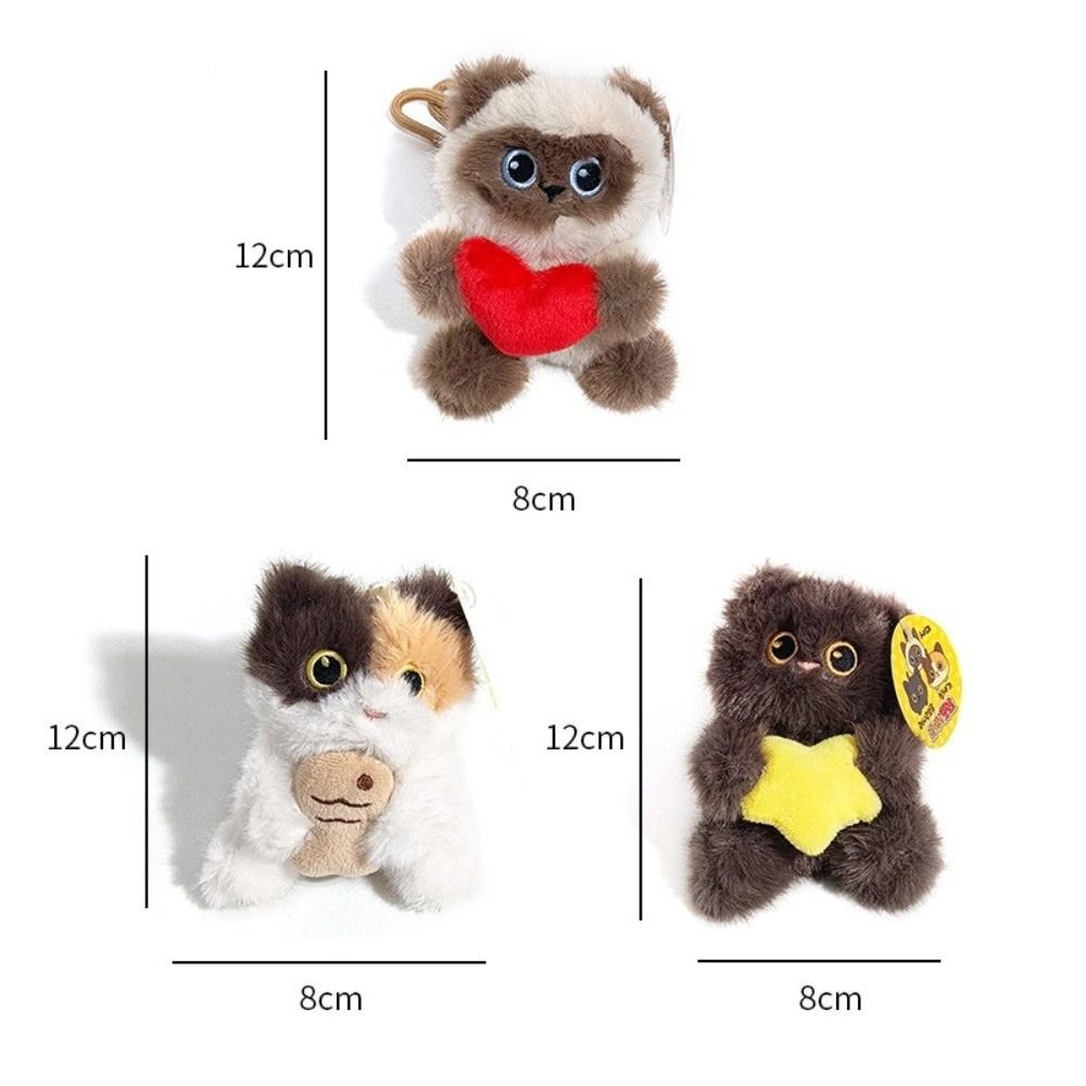 Soft Plush Cat Bag Charm Portable Stuffed Cat Toy New Kitten Pendant Purse Accessory
