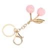 Elegant Rhinestones Cherry Bag Pendant Crystal Studded Fruit Shaped Key Ring Fashionable Handbag Charm Accessories