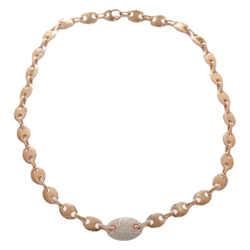 APM Monaco necklace The chain link design is fashionable and stylish with trendy personality and exquisite pig nose. 925 silver necklace RC5729OX