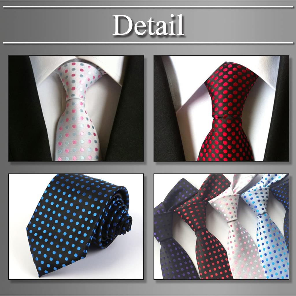 BUZZxSELECTION Men's Polka Dot Tie, Casual & Stylish, Suitable for Suits and Business, NT010 (01 Blue)