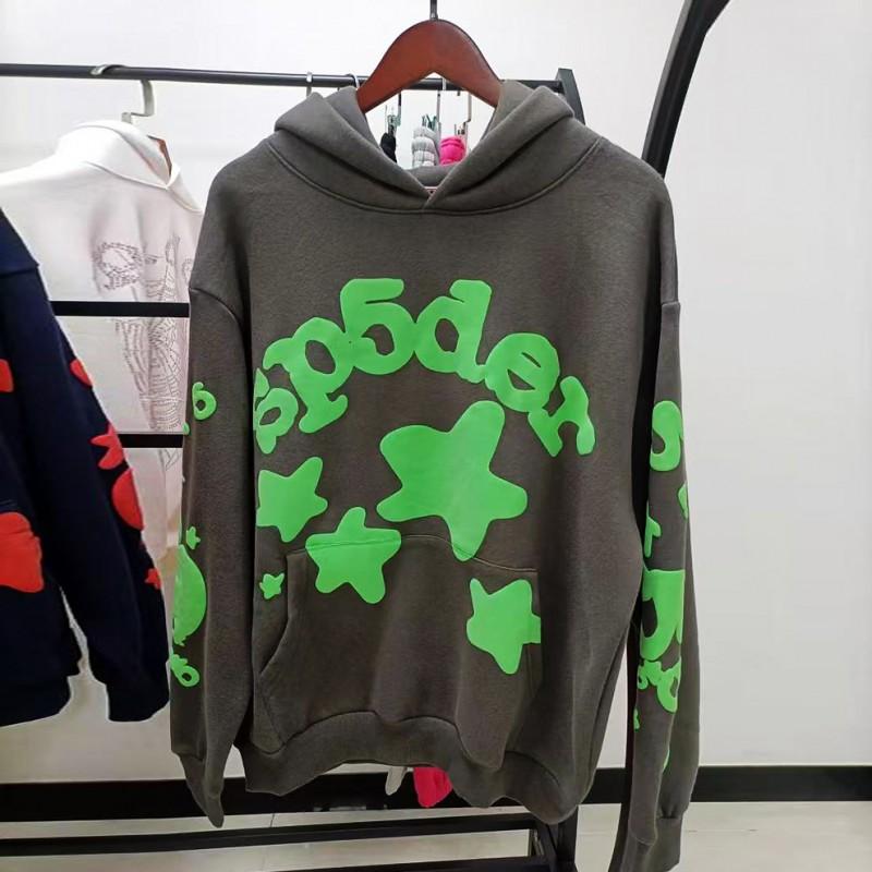 Sp5der 555555 Pěnový Potisk Tepláková Souprava Oversized Mikina Tepláky Streetwear Zimní Outfit