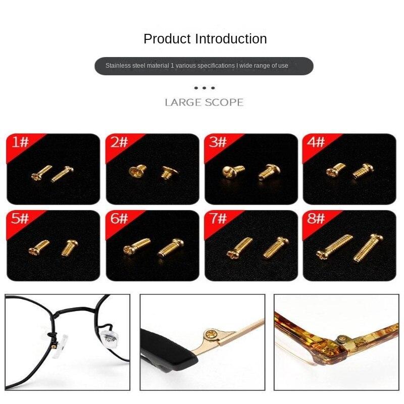 Glasses Repair Screw Mirror Leg Screw Nose Pad Trimmed Frameless Accessories Repair Tool Repair Screwdriver Set