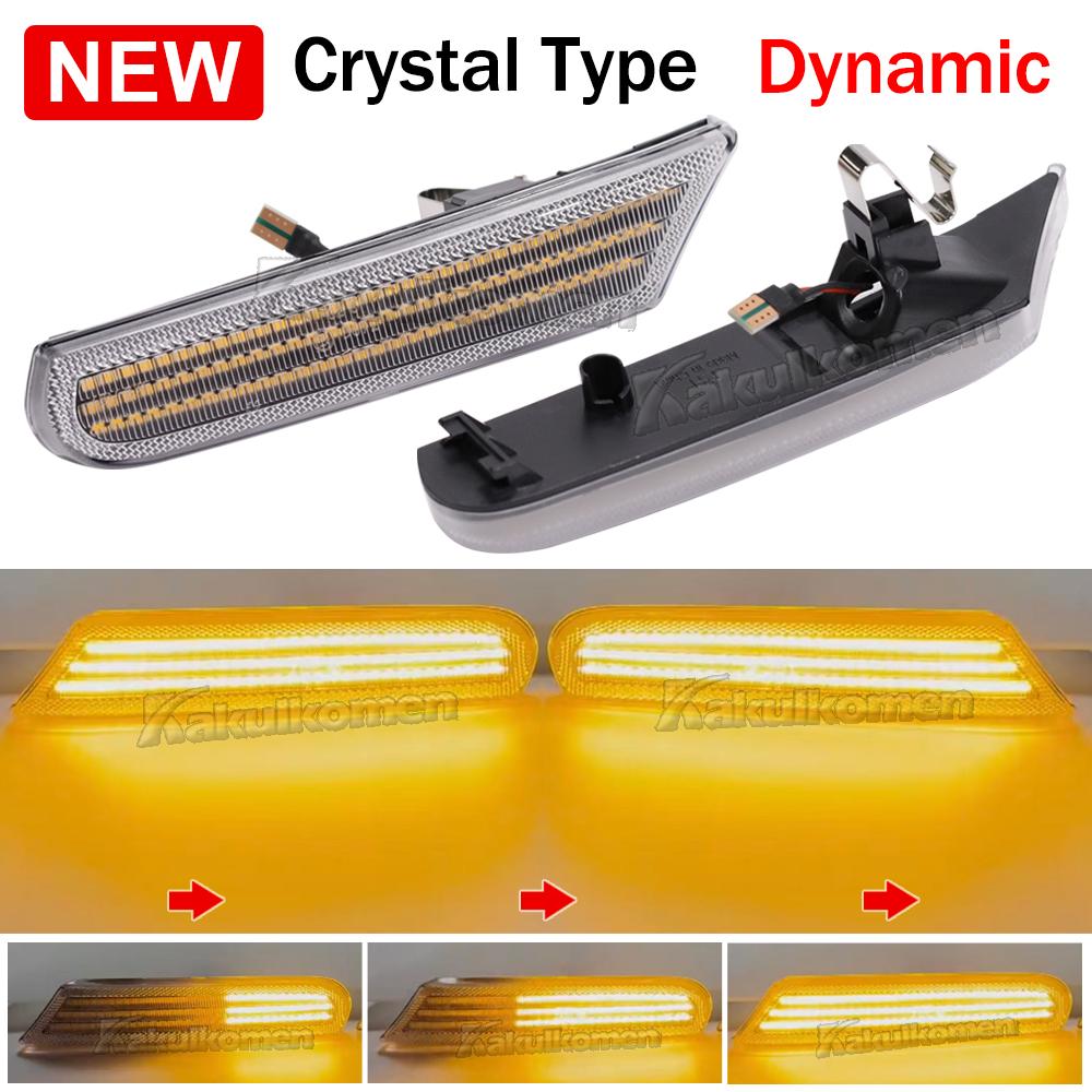 NEW LED Dynamic Side Marker Turn Signal Light Indicator Blinker For Porsche Boxster 986 996 911 Carrera Targa 1996-2004 2pcs 2Pcs Dynamic Crystal