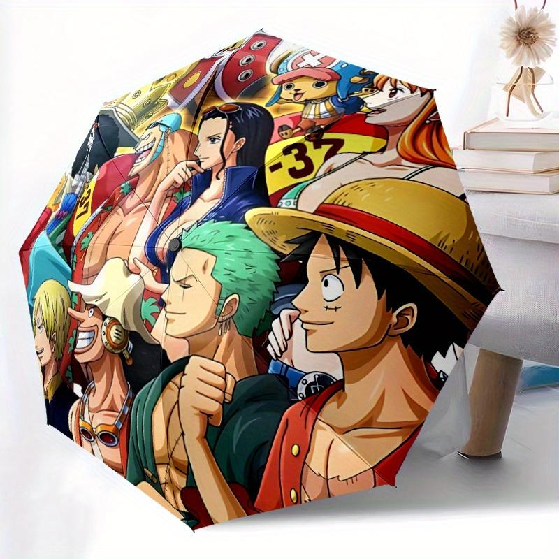 One Piece Crew Automatischer Faltregenschirm, Selbstöffnend/Schließend, Robuster Winddichter Reise-Regenschirm für Outdoor-Abenteuer a0826030