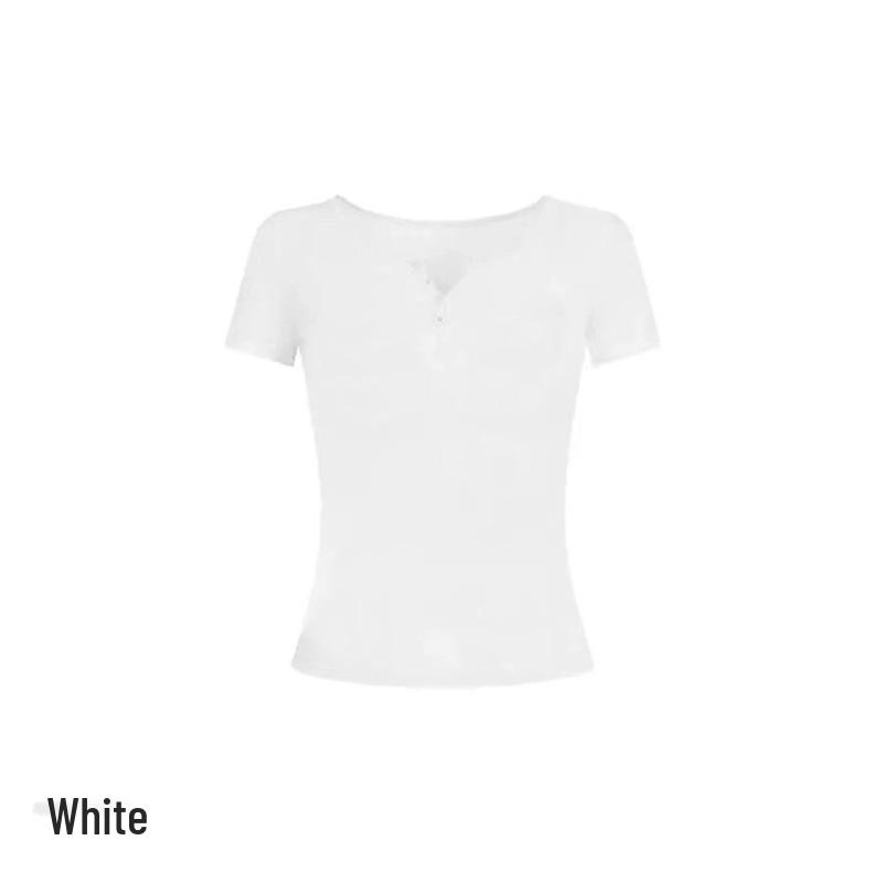 Red Spicy Girl Cropped Top: Summer 2026 Slimming & Flattering Half-Open Collar T-Shirt