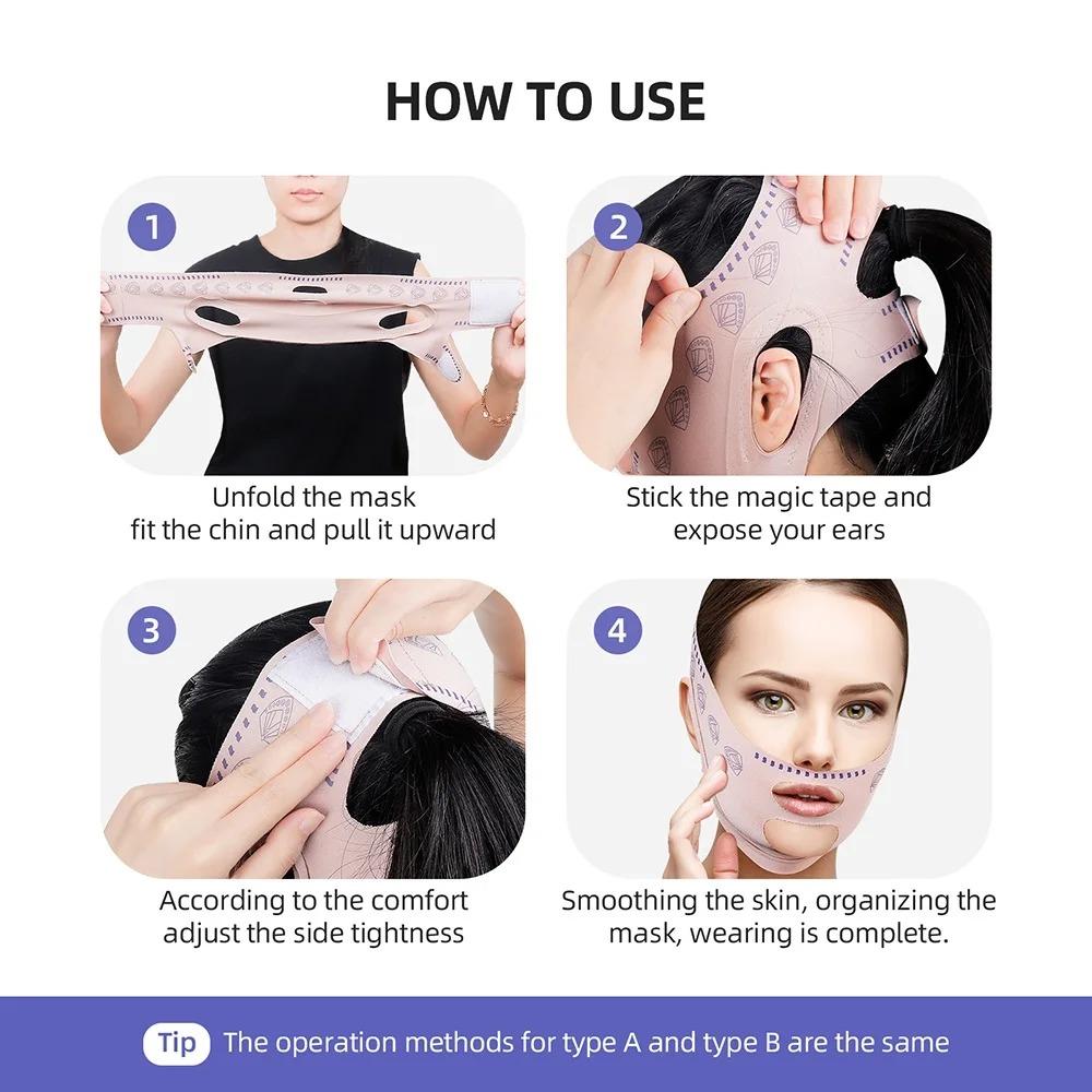 Gesichtsstraffungsbandage Frauen Gesichtslifting V-Linienformer Kinn Wangen Lift Up Gürtel Anti-Falten-Band Gesichts Schönheit Hautpflege Werkzeuge