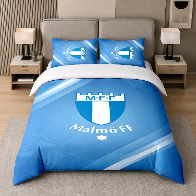 3Pcs Bedding SetMalmö FF Soft Bed Sheet and Two Pillowcases Home Bedroom Decor