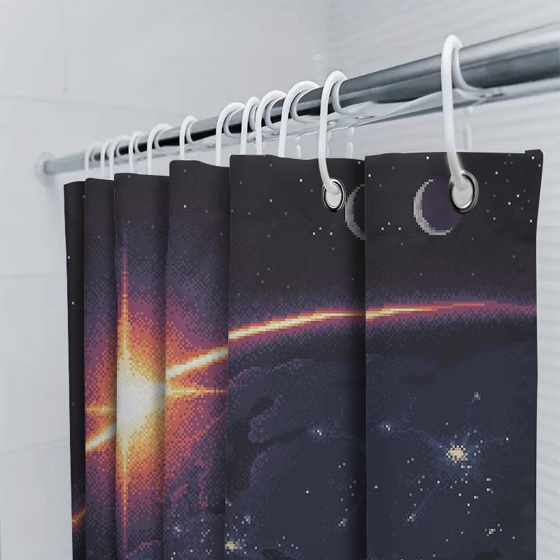 Rideau de douche Galaxie Espace Univers Nébuleuse Ciel étoilé Décoration intérieure Salle de bain Tissu Imperméable Art mural