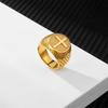 Golden Cross Titanium Steel  Men's Simple Stainless Steel Ring Does Not Fade