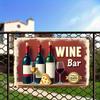 Vintage Wine Bar Metal Sign  Retro Wine Bottle  Wine Glass Decor  HeavyDuty Iron Metal Poster  WineThemed Wall Art for Hom